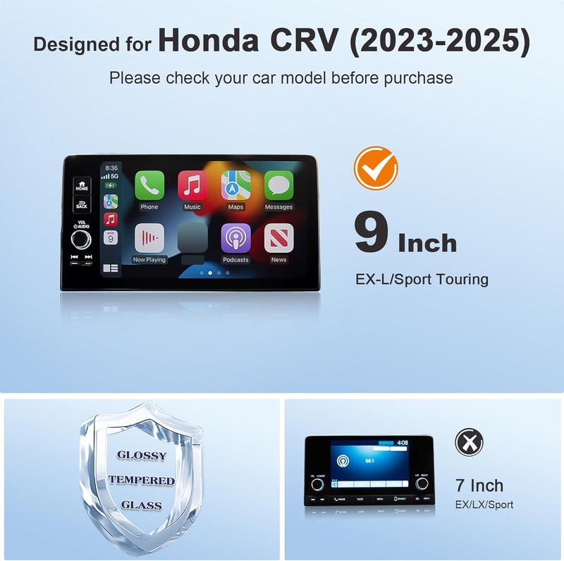 BSTW for 2026 Honda CRV Screen Protector for 2023-2025 CR-V EX-L/2023-2026 Sport Touring/2024-2025 Sport-L 9-In Display for Honda CRV Hybrid Accessories Tempered Glass Protective Film - Image 3